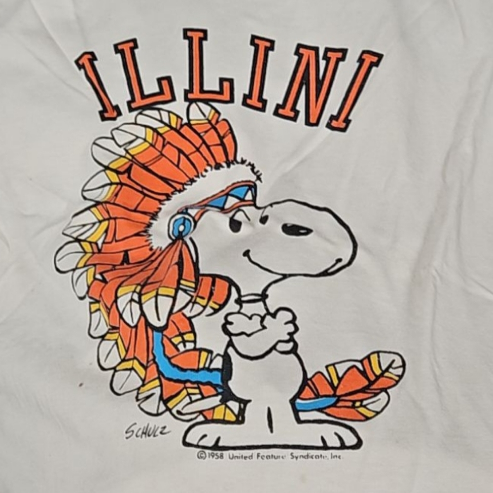 Peanuts Snoopy Illini Tee - White and Orange